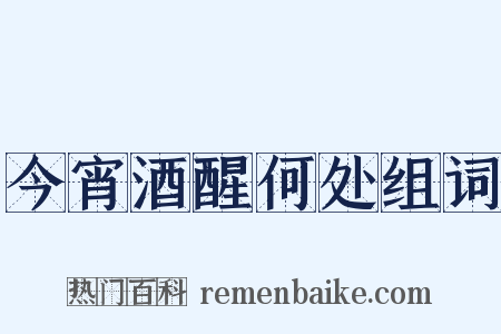 今宵酒醒何处组词是什么意思的图片